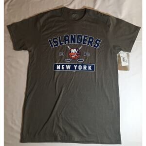 NHL Team Apparel New York Islanders T-Shirt Adult Medium Grey Team Logo